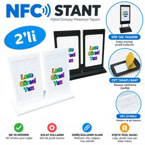2'li NFC ve QR Stand Baskı