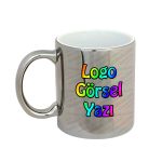 Metalik Gri Kupa Bardak Baskı