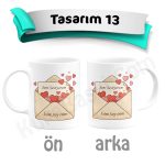 Sevgiliye Kupa Bardak Baskı - Tasarım 13