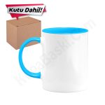 Baskısız Süblimasyon İçi ve Kulpu Mavi Kupa Bardak