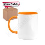 Baskısız Süblimasyon İçi ve Turuncu Kupa Bardak