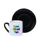 Kulpu ve Tabağı Siyah Türk Kahvesi Fincanı Baskı