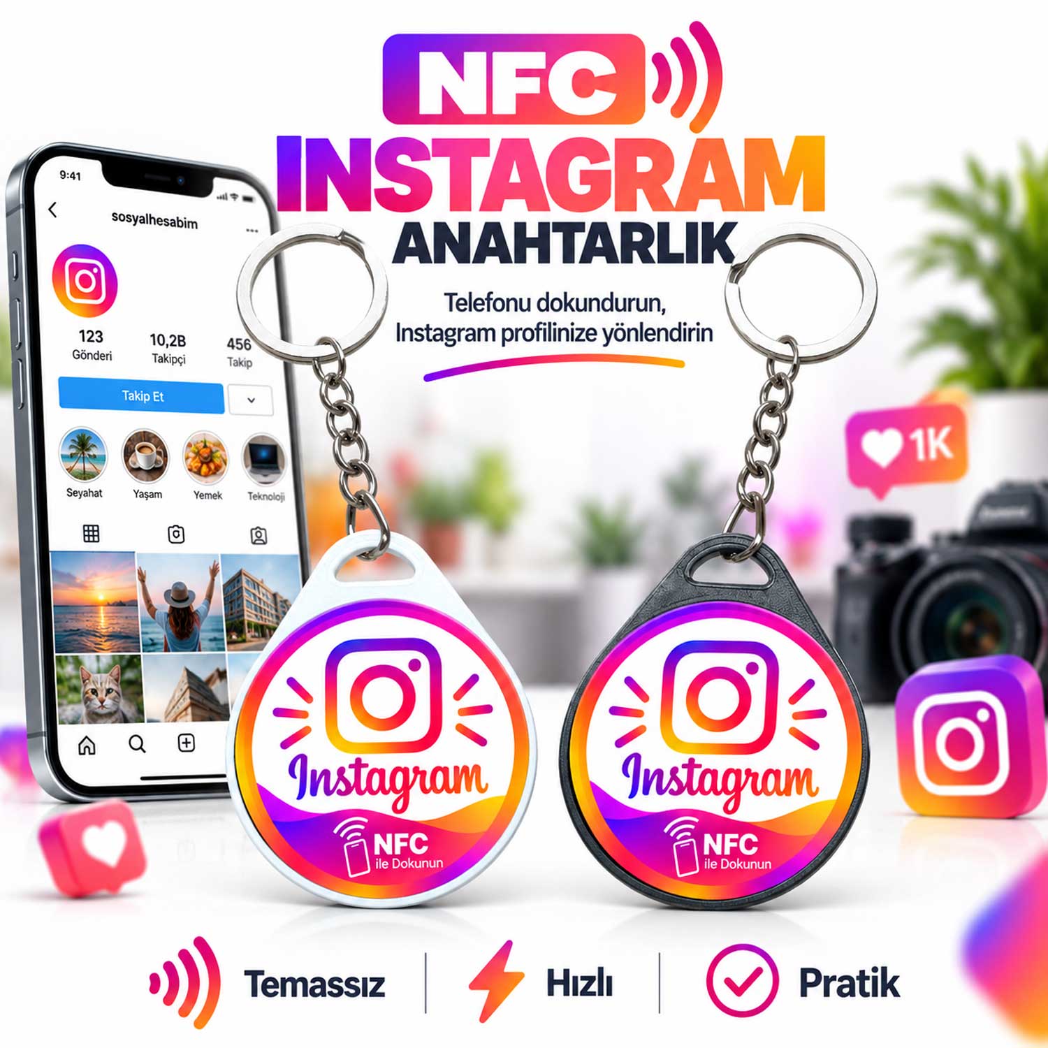 NFC Instagram Anahtarlık