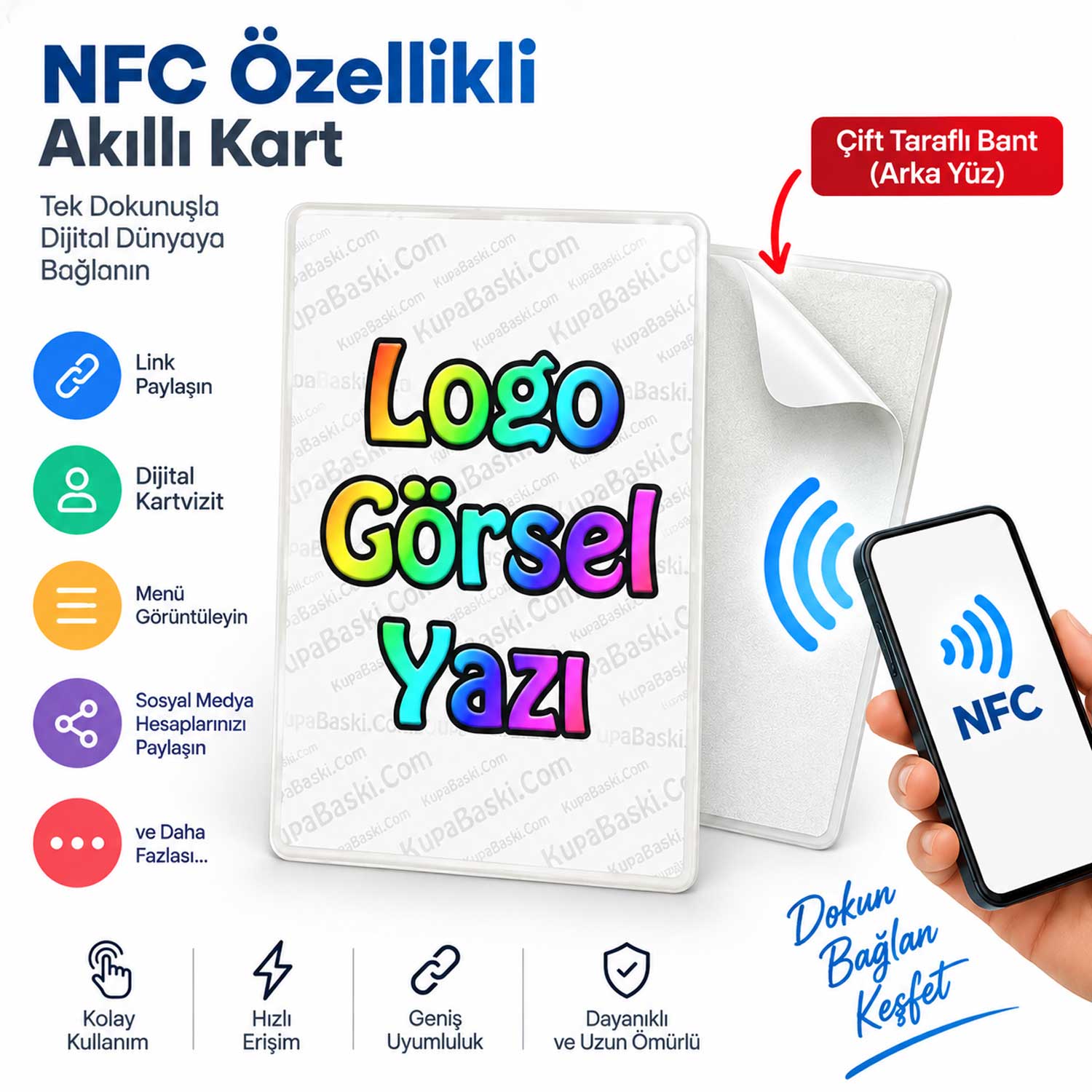 NFC Kart Baskı - Masaüstü, Vitrin ve Duvar