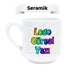 Oval Seramik Kupa Bardak Baskı